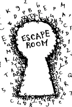 Zeichnung eines Schlüssellochs umgeben von Buchstaben und Zahlen