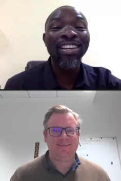 Photo of Prof Agyapong and Prof Meyer in an online meeting.jpg (DE)