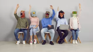 Maskierte Waehlende sitzend colourbox 58754641