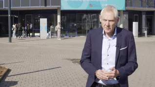Interview mit Professor Manfred Fischedick beim Transfertag der Nachhaltigkeit 2024 an der H-BRS zur Rolle der Wissenschaft bei der sozial-ökologischen Transformation.