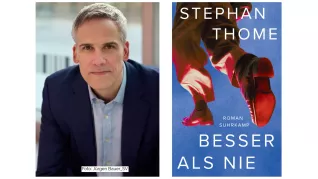 Stephan Thome (c) Jürgen Bauer_SV und Buchcover "Besser als nie"