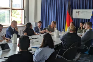 MBA Students Berlin Excursion 2023 Meeting with Dirk Meyer at BMZ
