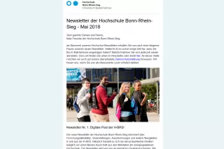 Screenshot Newsletter der H-BRS 1/2018 (DE)