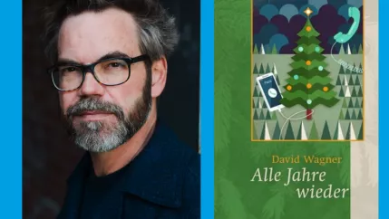 David Wagner und Cover des Buchs "Alle Jahre wieder"