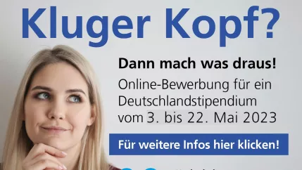 Banner Deutschlandstipendium 2023 mit Schriftzug