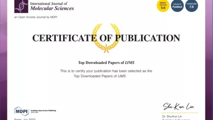 Certificate of Publication - Top Downloaded Papers of IJMS