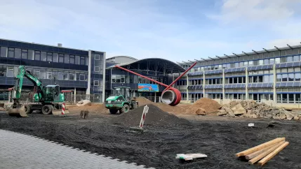 Bauarbeiten Campus StA Entsiegelung 20240301 Foto Martin Schulz 06