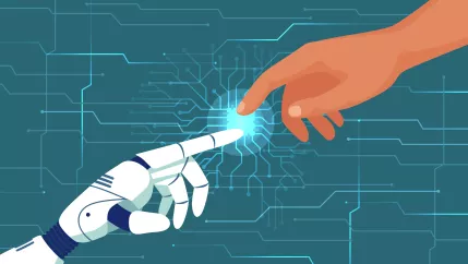 Symbolbild Mensch und Kuenstliche Intelligenz