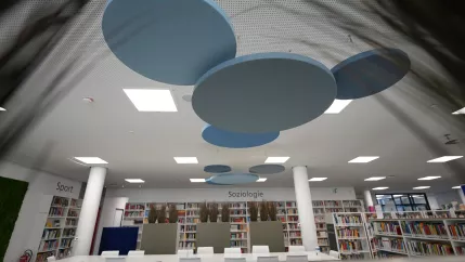 Bibliothek Lernort Deckenelemente