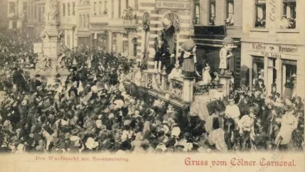 Koelner Rosenmontagszug am Waidmarkt vor 1900 gemeinfrei