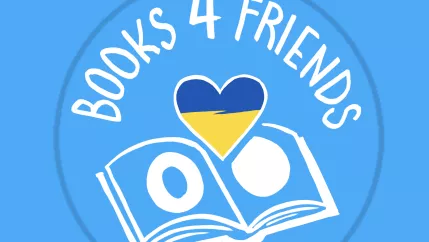 Motiv des Aktionsbuttons der Spendenaktion 'Books for Friends' 2025
