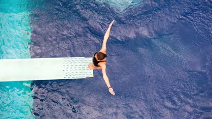 Sprungbrett frau pool colourbox 9473481 liz (DE)