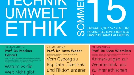 Plakat zur Ringvorlesung "Technik- und Umweltethik 2015"(DE)