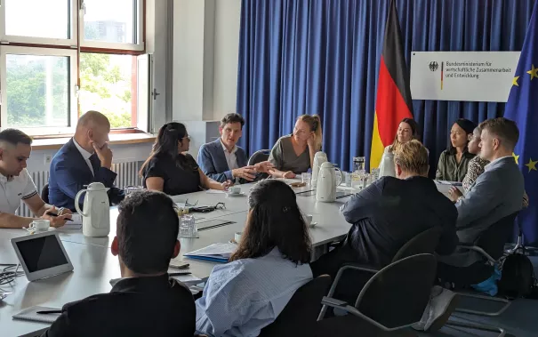 MBA Students Berlin Excursion 2023 Meeting with Dirk Meyer at BMZ
