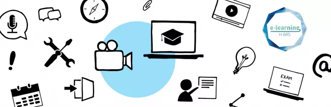 Header breit Icons E-Learning Kleine Bühne ohne Titel mit Logo