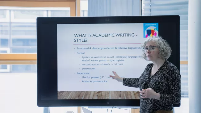 Eva Goletz beim Workshop am Längsten Schreibtag 