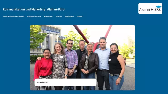 Screenshot Landingpage Alumni