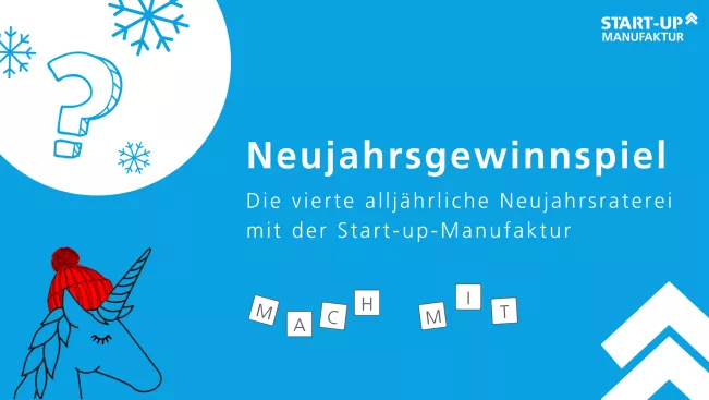 Banner Neujahrsgewinnspiel Start-up-Manufaktur