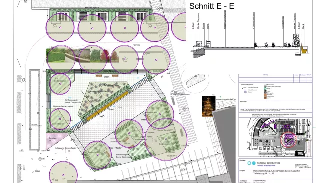 Umgestaltung Campus Vorplatz Bauteil E_Skizze Plan