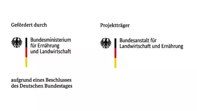 Kombilogo BMEL mit Förderzusatz und Projektträger BLE deutsch