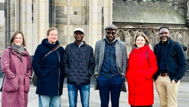 Image 1.1 Inken Barjenbruch, Prof. Dr. Simona Helmsmüller, Dr. Masauso Chirwa, Brian Mathebula, Prof. Dr. Kerstin Rosenow-Williams, Allex Medson Mello Semba