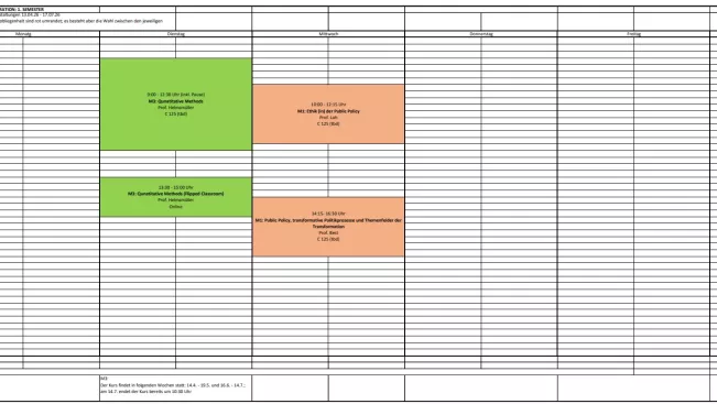 Stundenplan SoSe 2026 Teilzeit