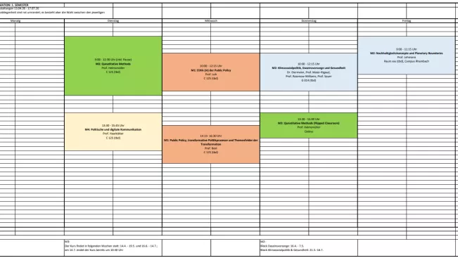 Stundenplan SoSe 2026 Vollzeit