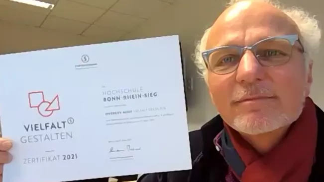 Juergen Bode mit Zertifikat Vielfalt gestalten 20210309 Sceenshot