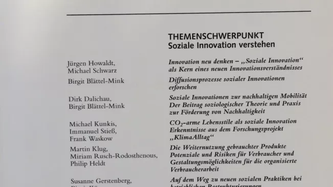 Titelbild Buch : Tagung Angewandte Sozialwissenschaften, Sonderausgabe Soziale Innovationen verstehen (DE)
