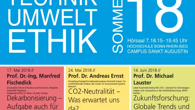 Plakat Ringvorlesung Technik- und Umweltethik SoSe 2018 (DE)