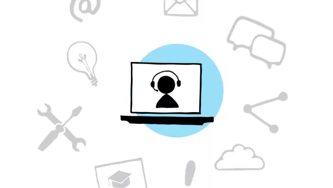 Beratung Laptop E-Learning Icons