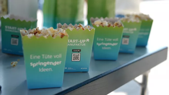 Popcorn-Aktion Start-up-Manufaktur