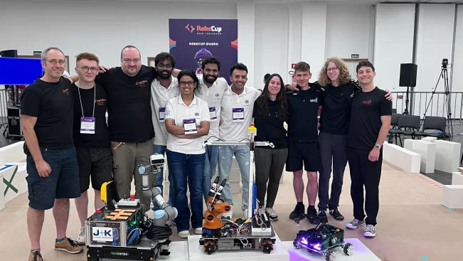 RoboCup 2025 RoboCup@Work winning teams podium