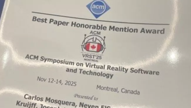 12.-14.11.2025 ACM Symposium on Virtual Reality Software and Technology - Best Paper Award