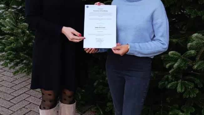 11.12.2025 DAAD-Preis für hervorragende Leistungen internationaler Studierender an Pallavi Aithal Narayan, Masterstudentin im Studiengang Autonomous Systems (MAS)