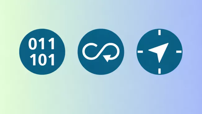 Icons Future Skills vor buntem hintergrund