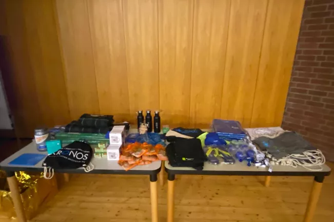 Stand mit Werbeartikeln