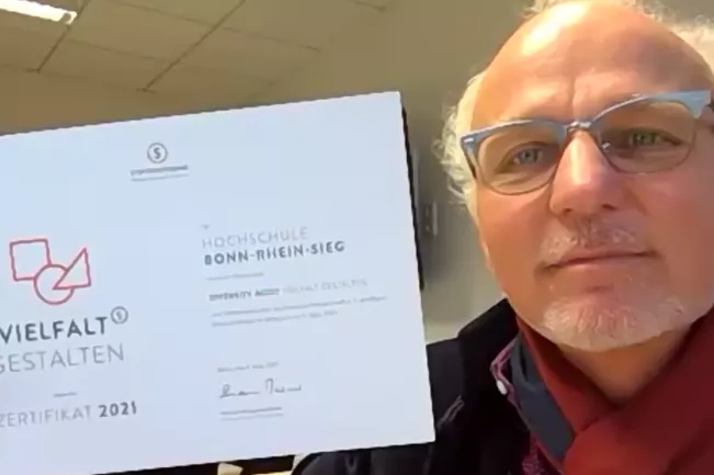 Juergen Bode mit Zertifikat Vielfalt gestalten 20210309 Sceenshot