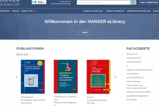 Hanser eLibrary Screenshot (DE)