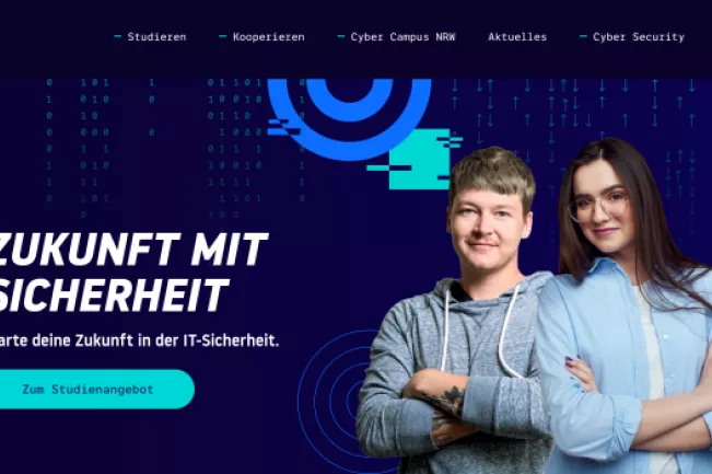 Screenshot Website Cyber campus NRW (DE)