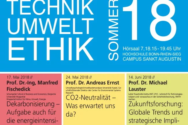 Plakat Ringvorlesung Technik- und Umweltethik SoSe 2018 (DE)
