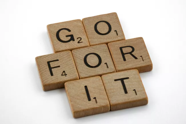 Scrabble-Poesie Go for it