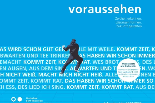 Titelbild des H-BRS Jahresbericht 2022 2023 Voraussehen