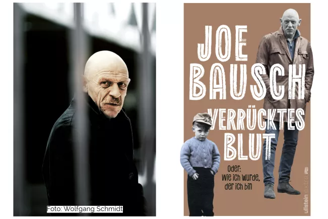 Joe Bausch und Cover des Buchs "Verrücktes Blut"