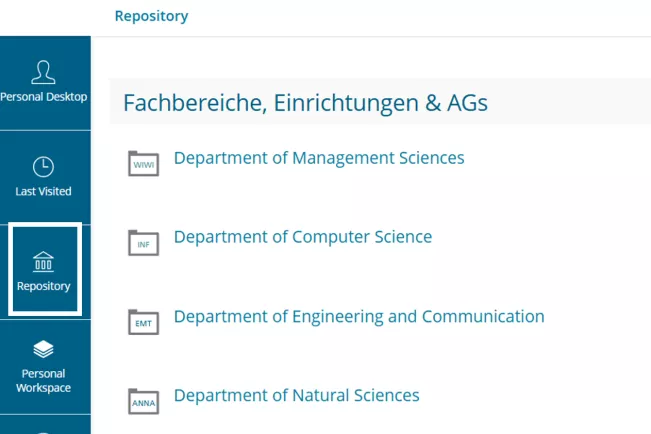 LEA Repository and overview about all departments