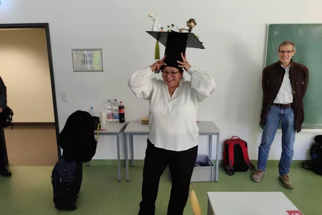 Iman Awaad with PhD hat
