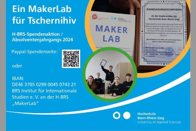 Spendenplakat Ein MakerLab für Tschernihiv 2024