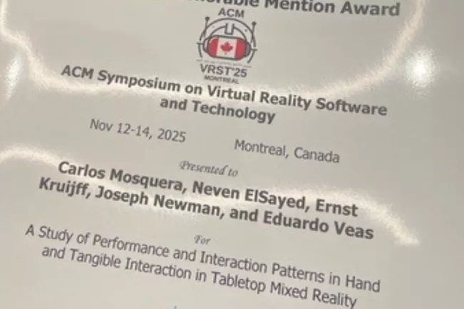 12.-14.11.2025 ACM Symposium on Virtual Reality Software and Technology - Best Paper Award