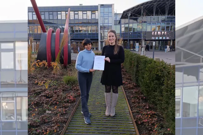 11.12.2025 DAAD-Preis für hervorragende Leistungen internationaler Studierender an Pallavi Aithal Narayan, Masterstudentin im Studiengang Autonomous Systems (MAS)