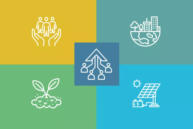 Grafik Forschungsfelder IZNE - 5 Icons